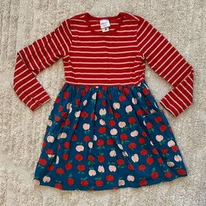 Hanna Andersson Red Striped and Blue Apple Dress